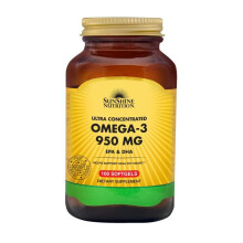Sunshine Nutrition Ultra Concentrate Omega-3  EPA & DHA 100 Softgels Heart Health 950mg