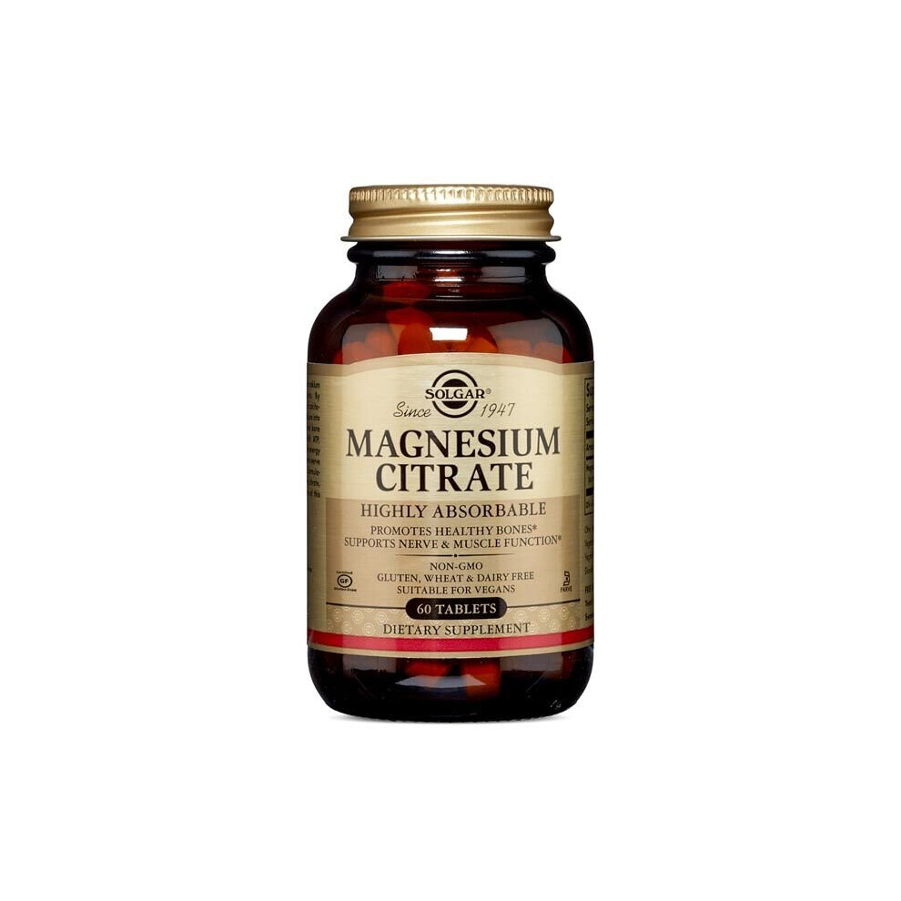 Solgar Magnesium Citrate Tablet Essential Mineral for Health and Wellness 60's