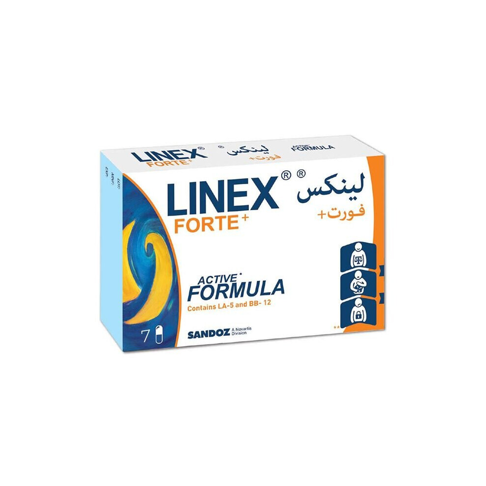 Linex Forte 7'S Capsules Probiotic Supplement For Digestive Health, Gut Balance & Immune Support