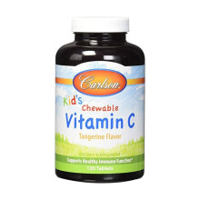 Carlson Kids Chewable Vitamin C 60 Softgels Delicious Tangerine Flavor Dietary Supplement for Immune Support and Overall Health
