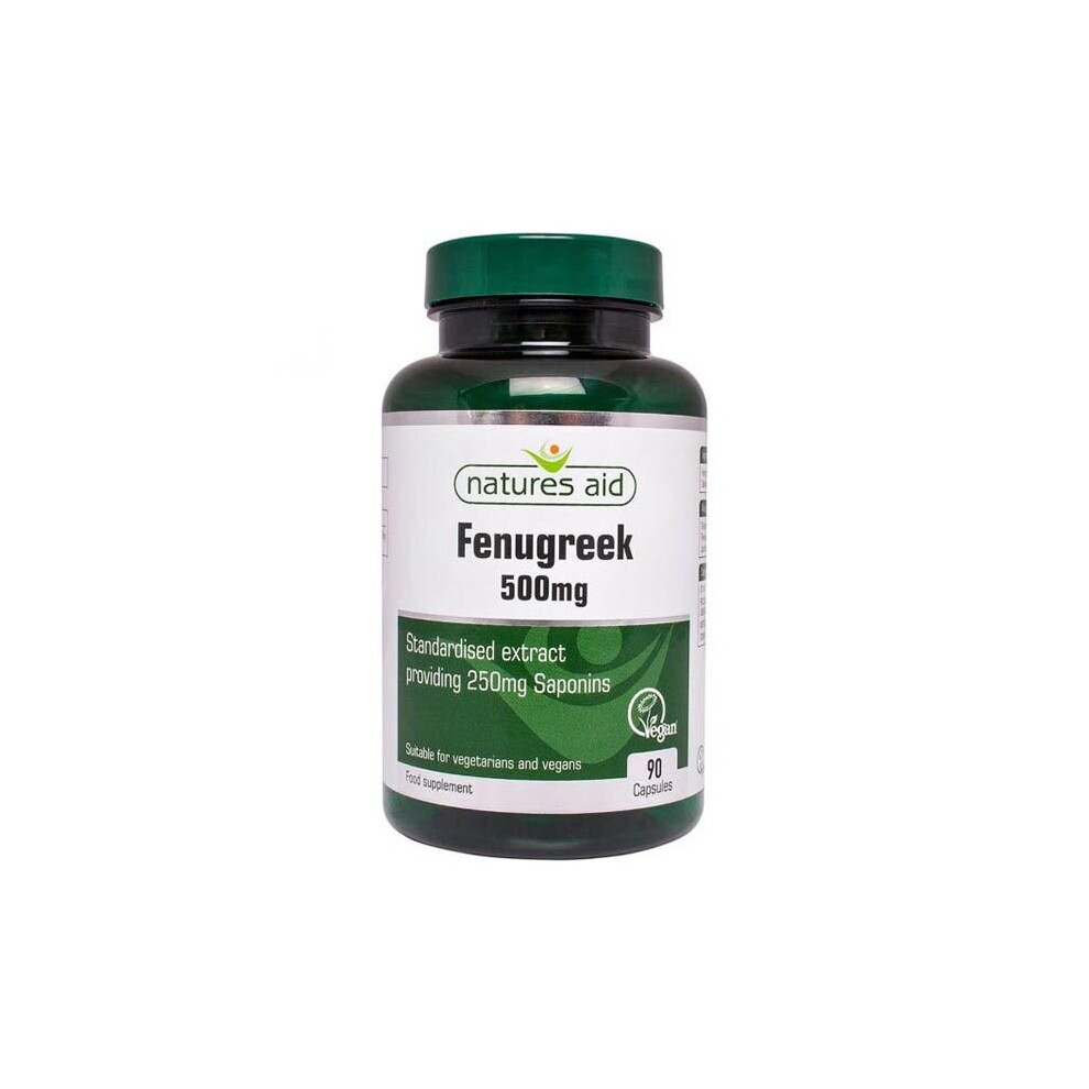 Natures Aid Fenugreek 500 Mg 90 Capsules Herbal Supplement For Digestion, Metabolism & Wellness Support