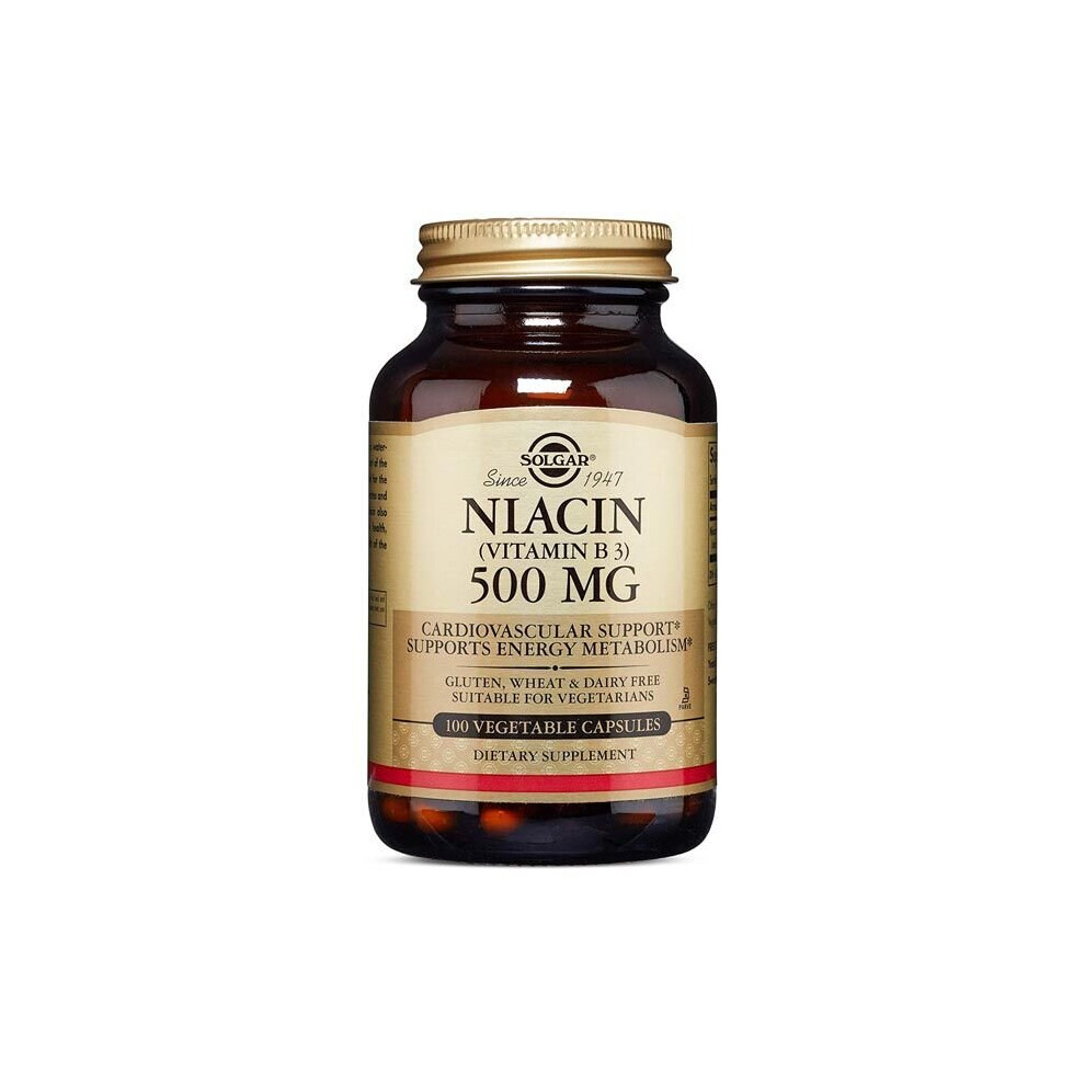 Solgar Niacin (Vitamin B3) 500 mg Vegetable 100 Capsules
