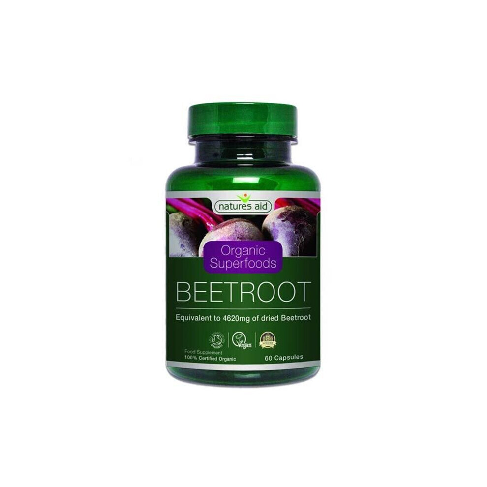 Natures Aid Organic Beetroot Extract 462 mg 60 Vegetable Capsules