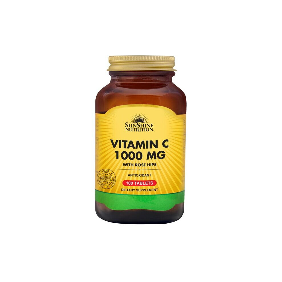 Sunshine Nutrition Vitamin C With Rosehips 100 Tablets production healthy skin & joints 1000mg