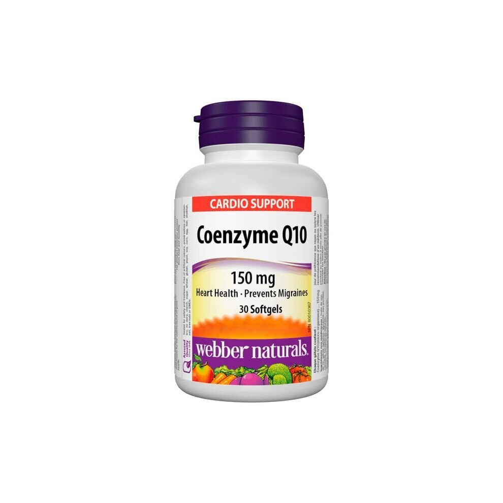 Webber Naturals Coq10 150 Mg 30 Softgels Heart Health Supplement For Energy, Cardiovascular Support & Antioxidant Protection