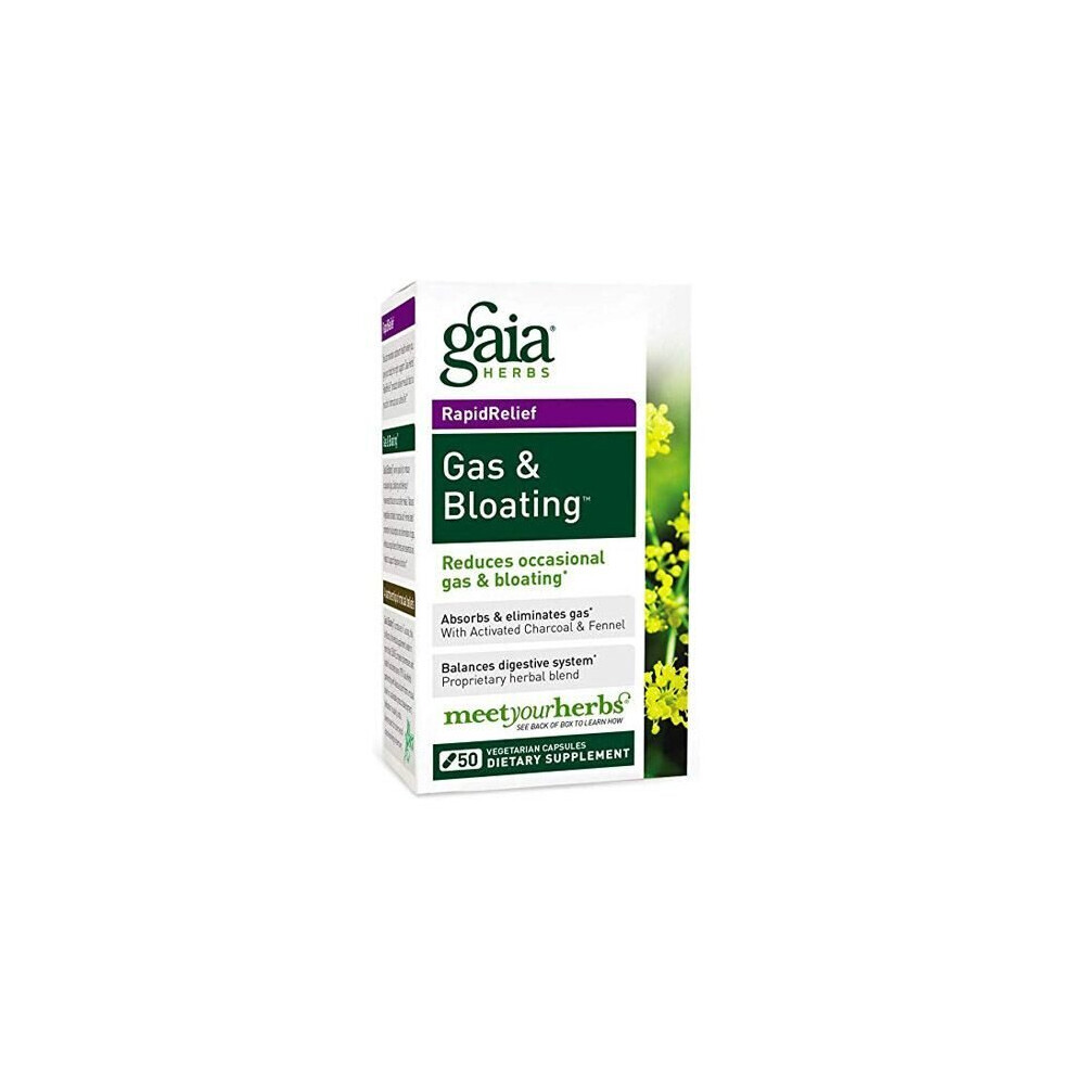 Gaia Herbs Gas And Bloating 50 Capsules Herbal Digestive Support For Gut Comfort, Bloating Relief & Wellness