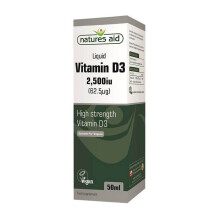 Natures Aid Vitamin D3 2500 IU Liquid 50 ml Vegan Liquid Vitamin D Supplement for Bone Teeth Muscle and Immune Support