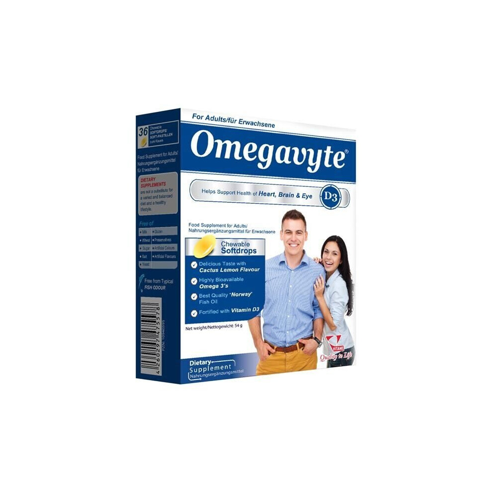 Vitane Omegavyte Adults 36 Capsules Omega Supplement For Heart, Brain & Joint Health