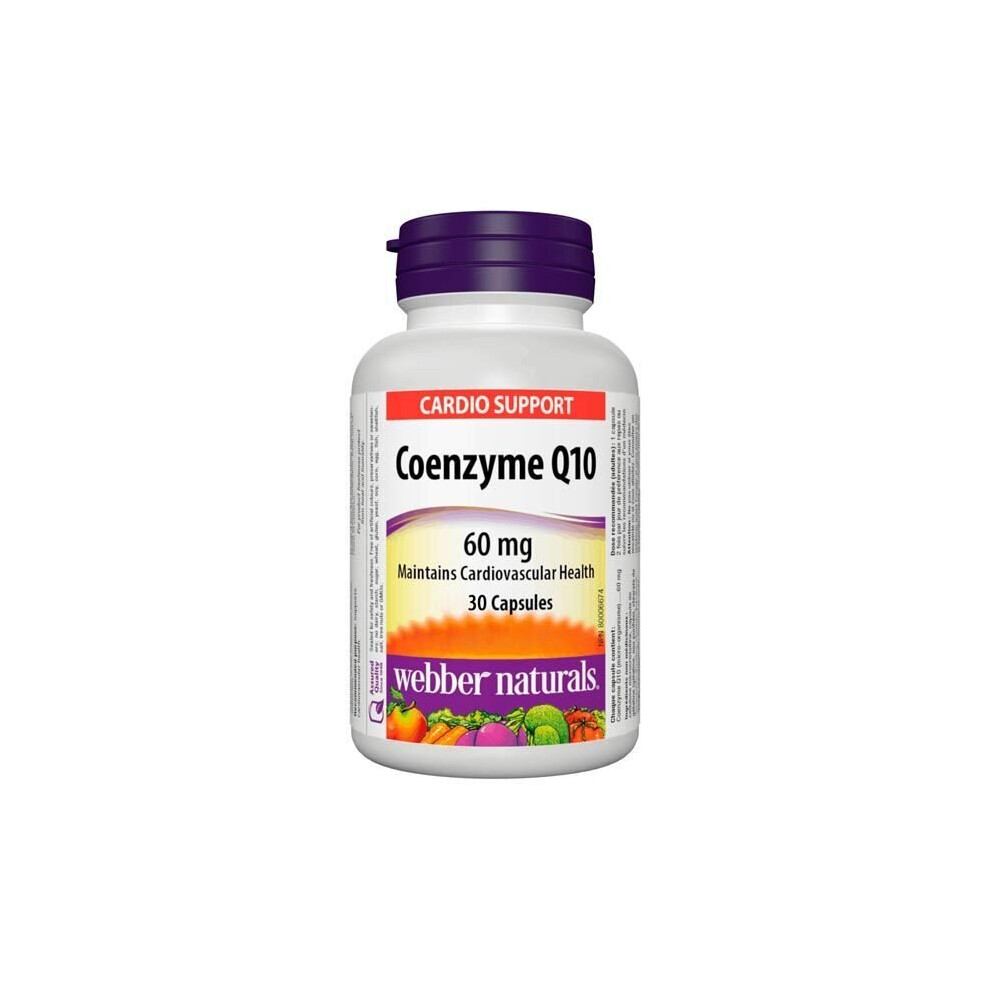 Webber Naturals Coenzyme Q10 60 Mg 30 Softgels Heart Health Supplement For Energy, Cardiovascular Support & Antioxidant Protection