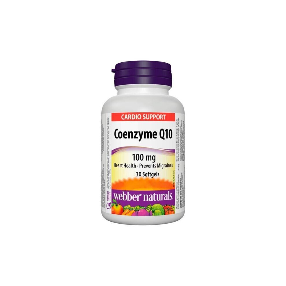 Webber Naturals Coq10 100 Mg 30 Softgels Coenzyme Q10 Supplement For Heart Health, Energy & Antioxidant Support