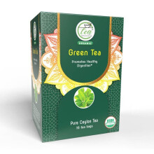 Tea Connection Organic Green Tea 16 Tea Bags Pure Organic Green Tea for Antioxidant Support Metabolism Balance and Daily Wellness
