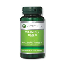 Nutritionl Vitamin E 1000 IU Softgels 50 Count Antioxidant Supplement for Immune Support Skin Health and Cellular Protection