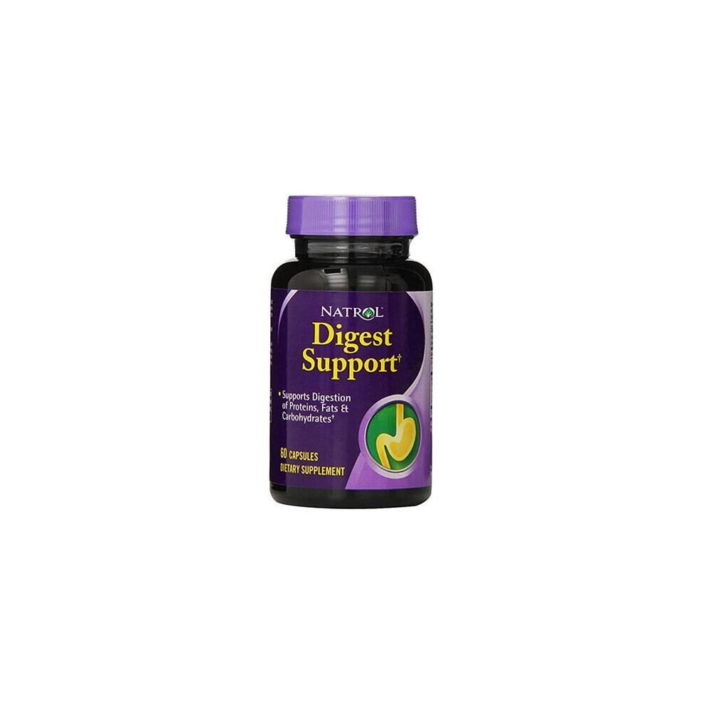 Natrol Digestive Support 60 Capsules Digestive Enzyme Supplement For Gut Health, Bloating Relief & Nutrient Absorption