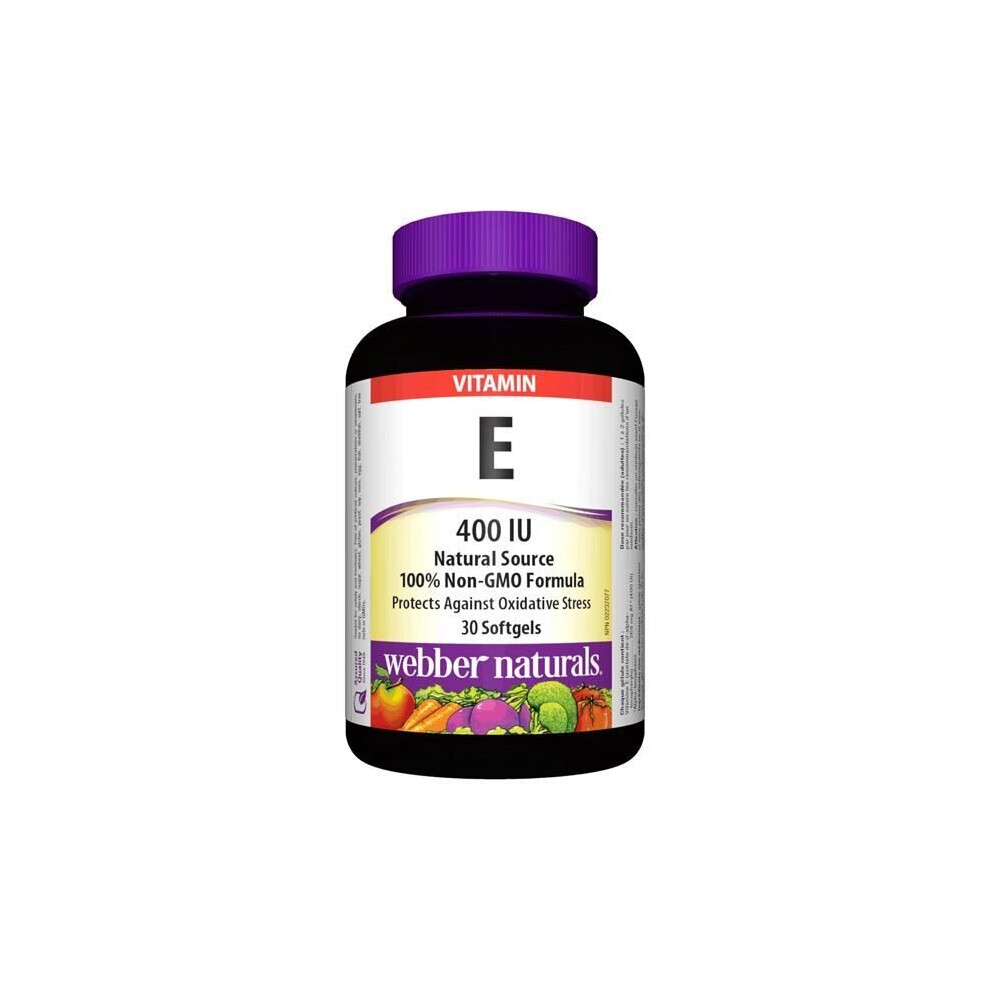 Webber Naturals Vitamin E 400 Iu 30 Softgels Antioxidant Supplement For Skin Health, Immune Support & Cellular Protection