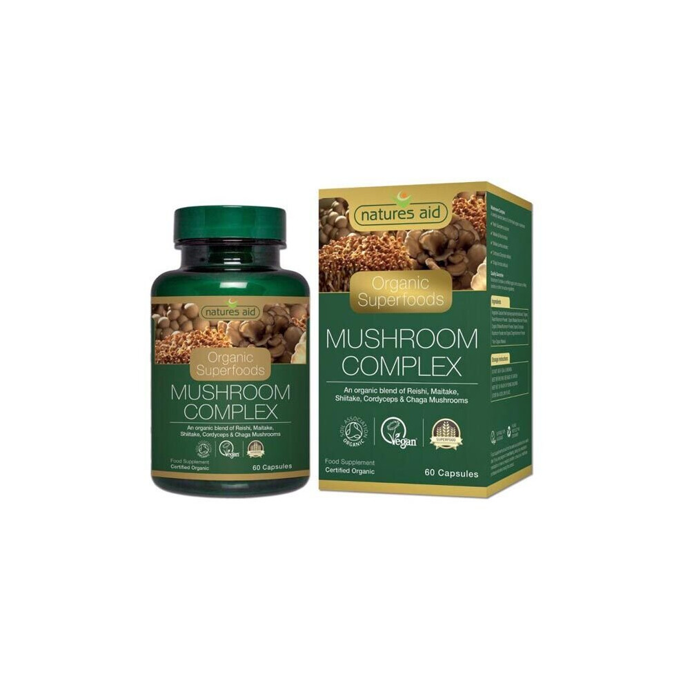 Natures Aid Organic Superfoods Mushroom Complex 60's Capsules