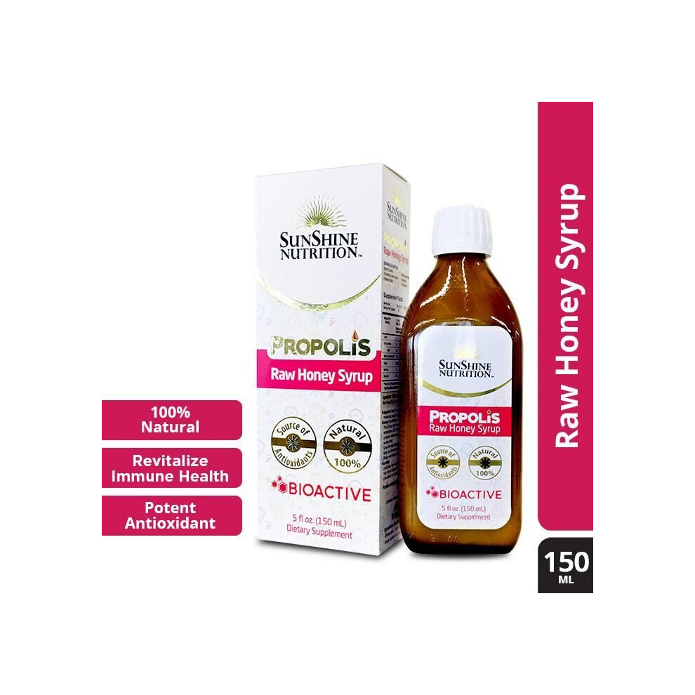 Sunshine Nutrition Propolis Raw Honey Syrup Nature's Immunity Booster 150Ml