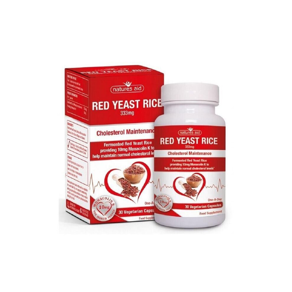 Natures Aid Red Yeast Rice 333 Mg 30'S Vegetarian capsules