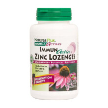 Natures Plus Immunactin Zinc Lozenges 60 Count Immune Support Lozenges with Zinc for Throat Health Antioxidant Protection and Daily Wellness