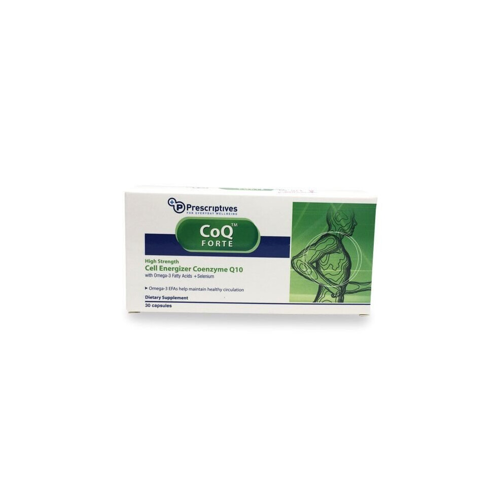 Prescriptives CoQ Forte 30 Capsules Coenzyme Q10 Supplement for Heart Health, Energy & Antioxidant Support
