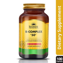 Sunshine Nutrition B-Complex 50 Vegetable Capsules 100's Benefits Dosage and Packaging Details
