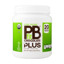 BetterBody Foods PBfit Chocolate Plus 454 g Plant Based Peanut Butter Powder with Extra Protein for Smoothies Shakes and Baking