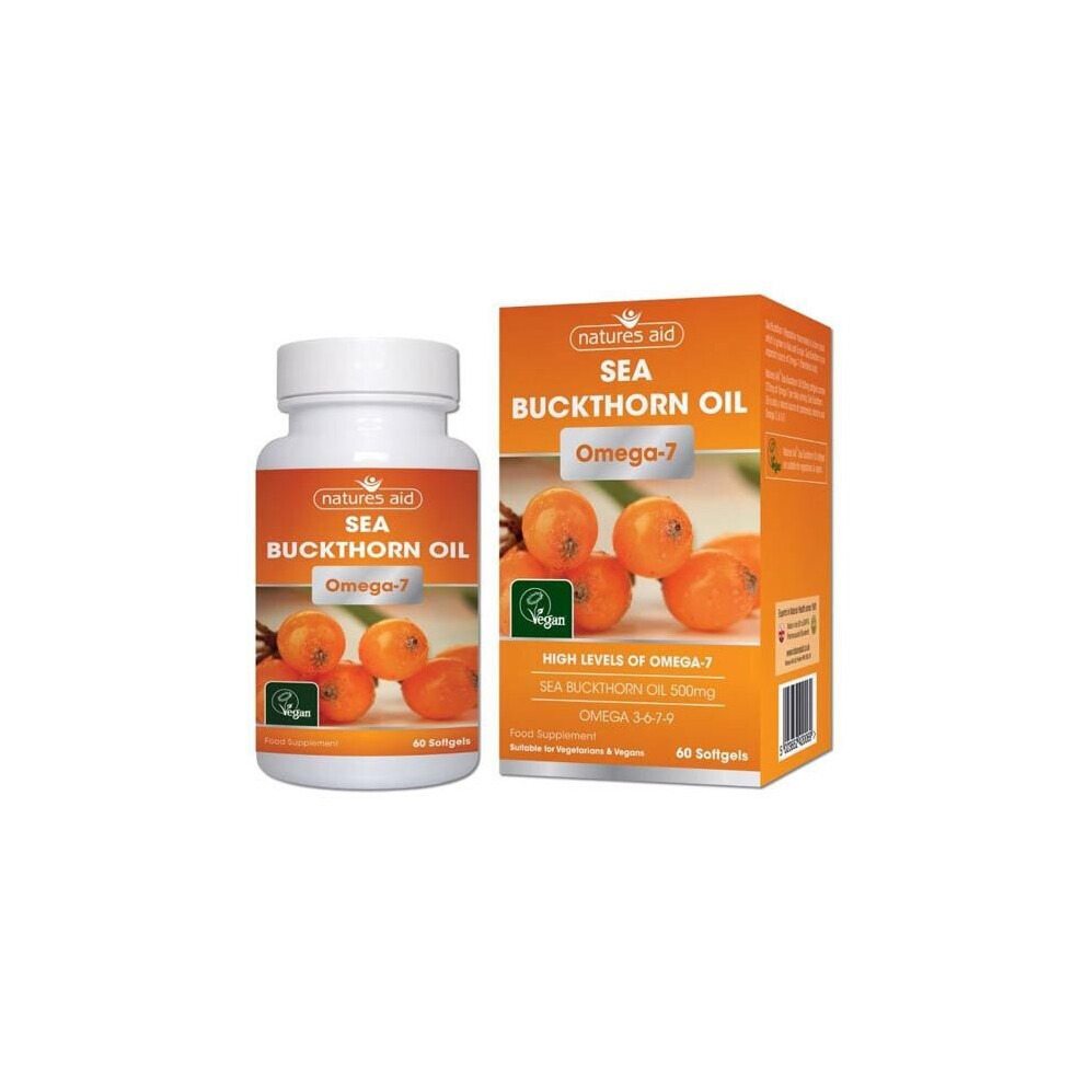 Natures Aid Sea Buckthorn Oil Omega-7 60'S Softgels