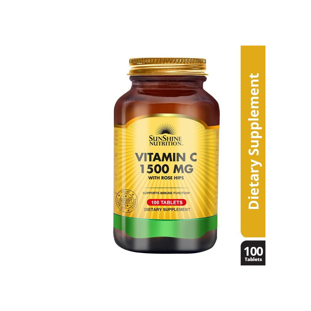 Sunshine Nutrition Vitamin C 1500Mg With Rosehips 100 Tablets