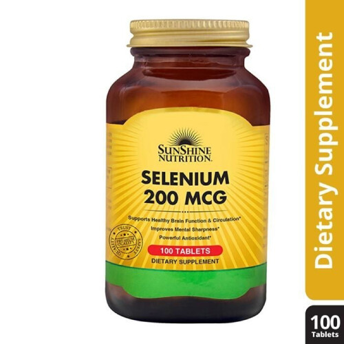 Sunshine Nutrition Selenium 200 Mcg Tabs 100's: Essential Support for Thyroid Health