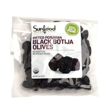 Sunfood Superfoods Black Botija Olives 8 Oz Raw Organic Sun Dried Olives Rich in Antioxidants Healthy Fats and Nutrients Gourmet Snack