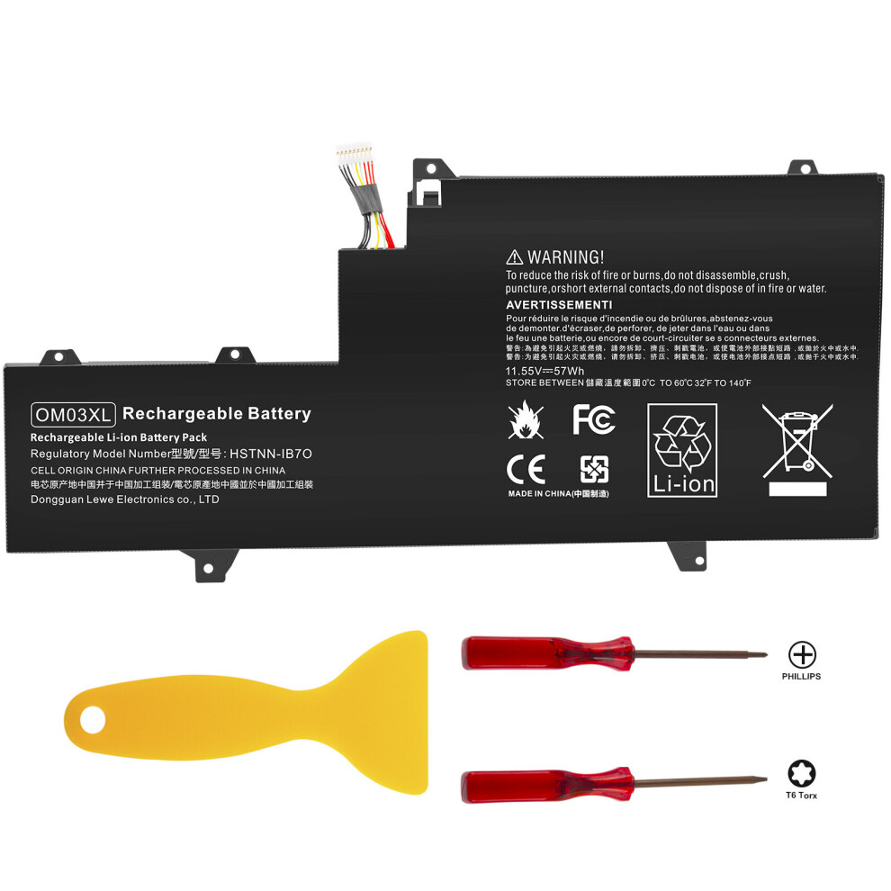 FUTUREBATT Laptop Battery for HP OM03XL 863167-171 863280-855 HSN-I04C HSTNN-IB70 EliteBook x360 1030 G2 11.5V 57Wh