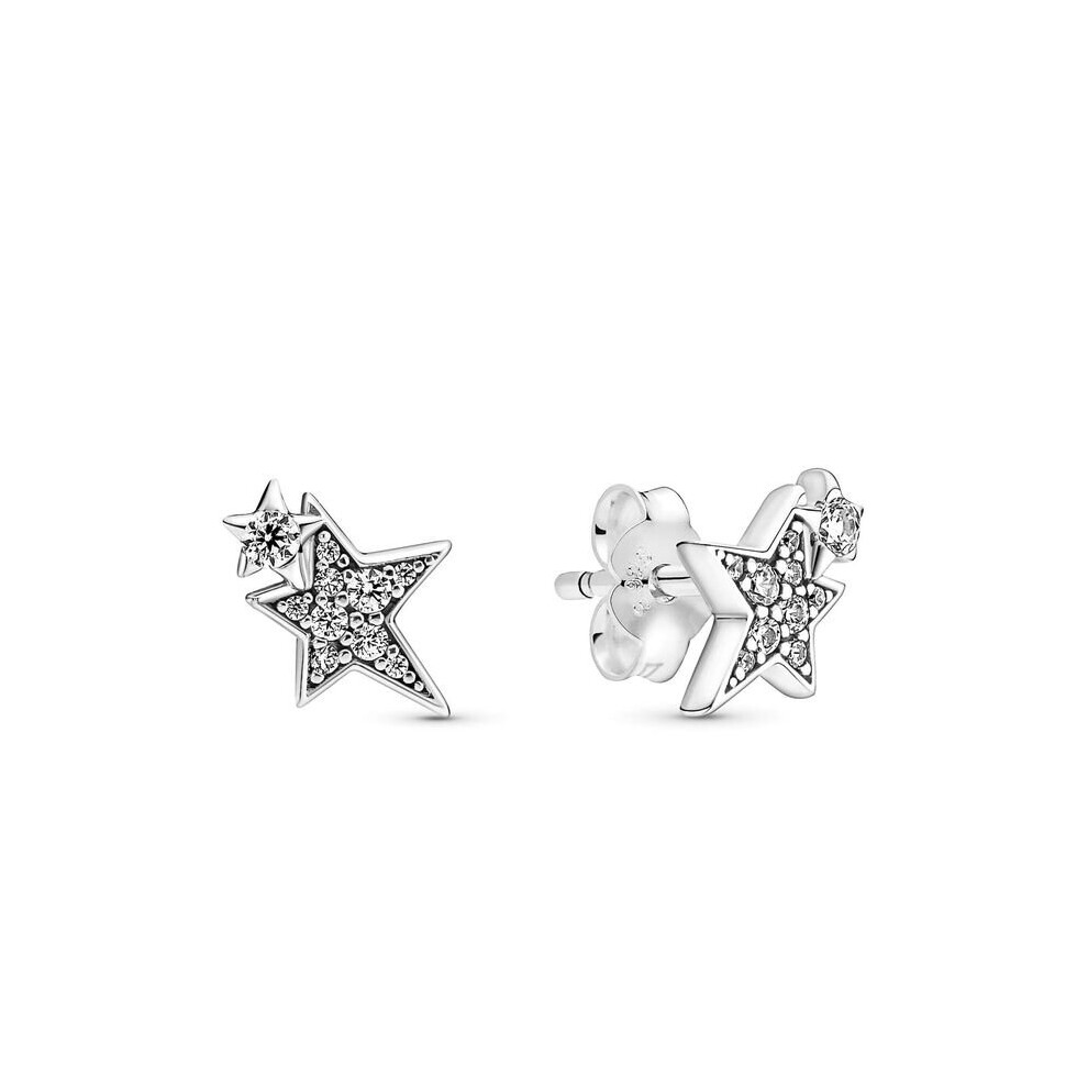 Pandora Sparkling Asymmetric Star Stud Earrings 290012C01
