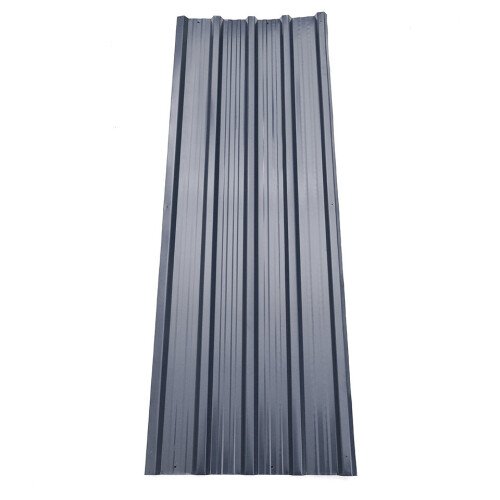 Living And Home 12 pcs Metal Corrugated Roofing Sheet Roof Sheet for Garden Storage Shed, Charcoal Black, L 129 cm x W 45 cm x T 0.27 mm