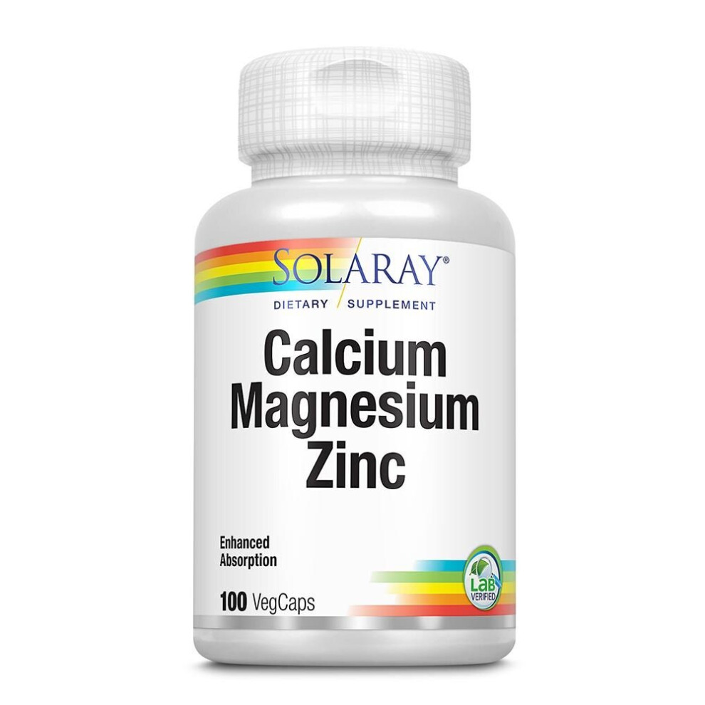 Solaray Calcium Magnesium Zinc Veg Capsules 100'S