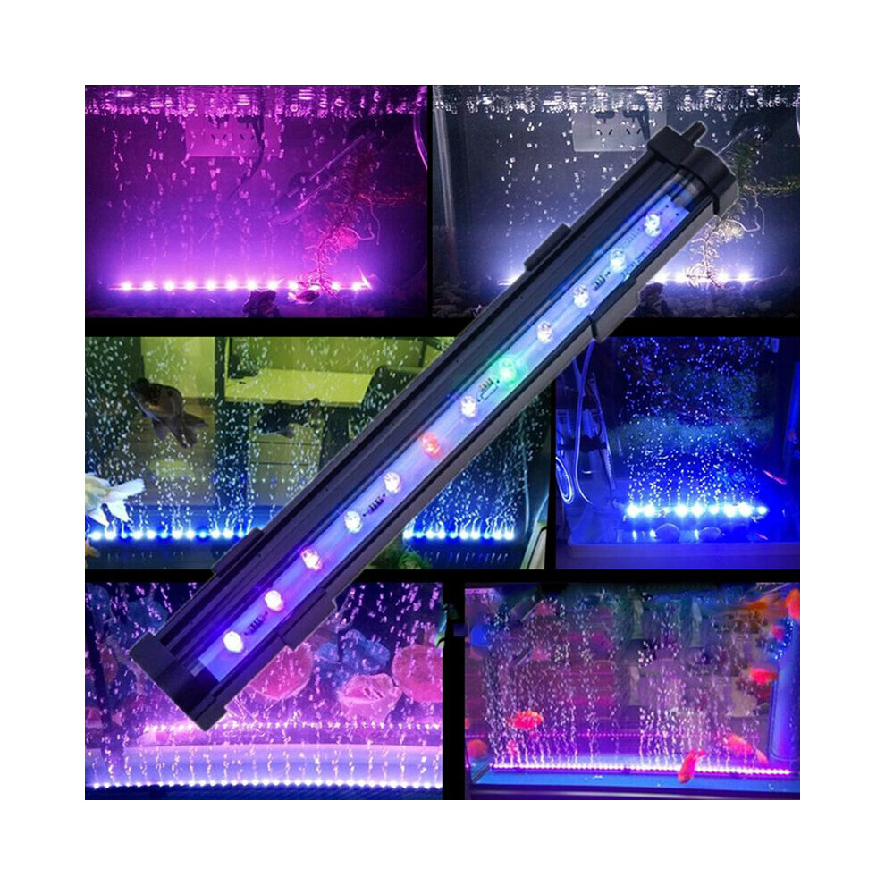 LED Aquarium Light RGB Fish Tank Bowl  Light  7 Colors Change Submersible Light Air Bubble Lamp RGB Colorful Underwater Light