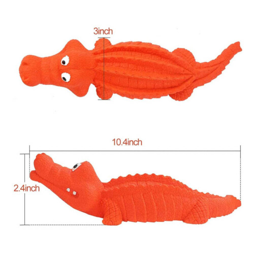 Dog Squeaky Chew Crocodile Interactive Toys Durable Rubber