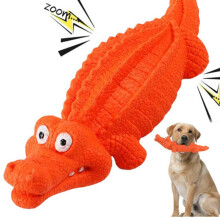 Dog Squeaky Chew Crocodile Interactive Toys Durable Rubber Indestructible Training Toy Large Tough Dog Toys for Puppy Teething Chew Dog Gift