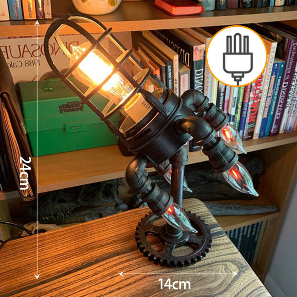 Table Lamp Industrial Rocket Lamp Ship Lamp Retro Steampunk Rocket Lamp Gift