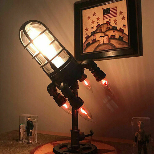 Table Lamp Industrial Rocket Lamp Ship Lamp Retro Steampunk Rocket Lamp Gift 2