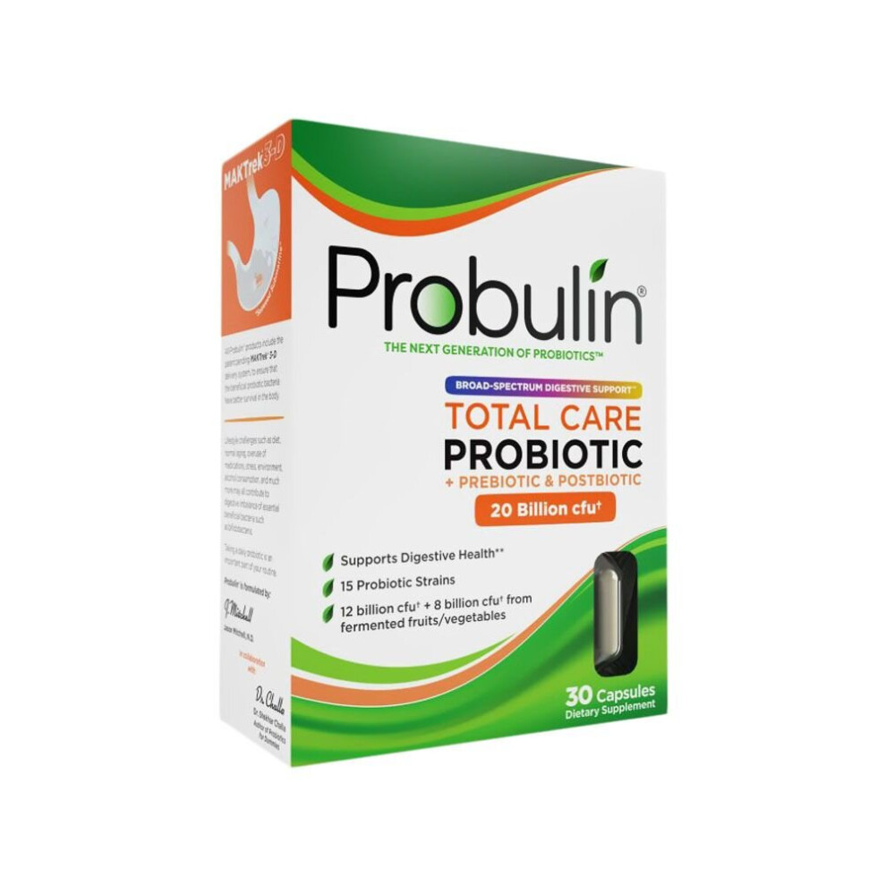 Probulin Total Care Probiotic + Prebiotic and Postbiotic Capsules 30's