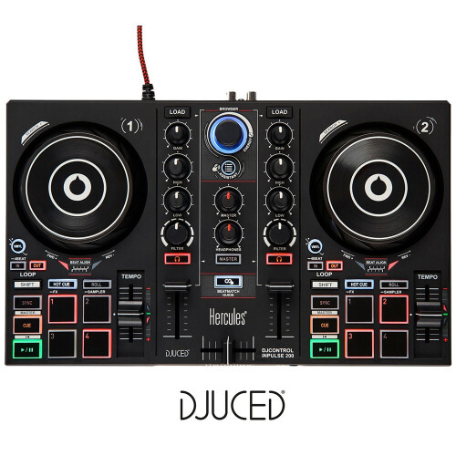 Hercules DJControl Inpulse 200 USB DJ Controller Twin Deck with Jog Wheels and Tempo, Beat Learning Assistant and DJUCED Mix Software