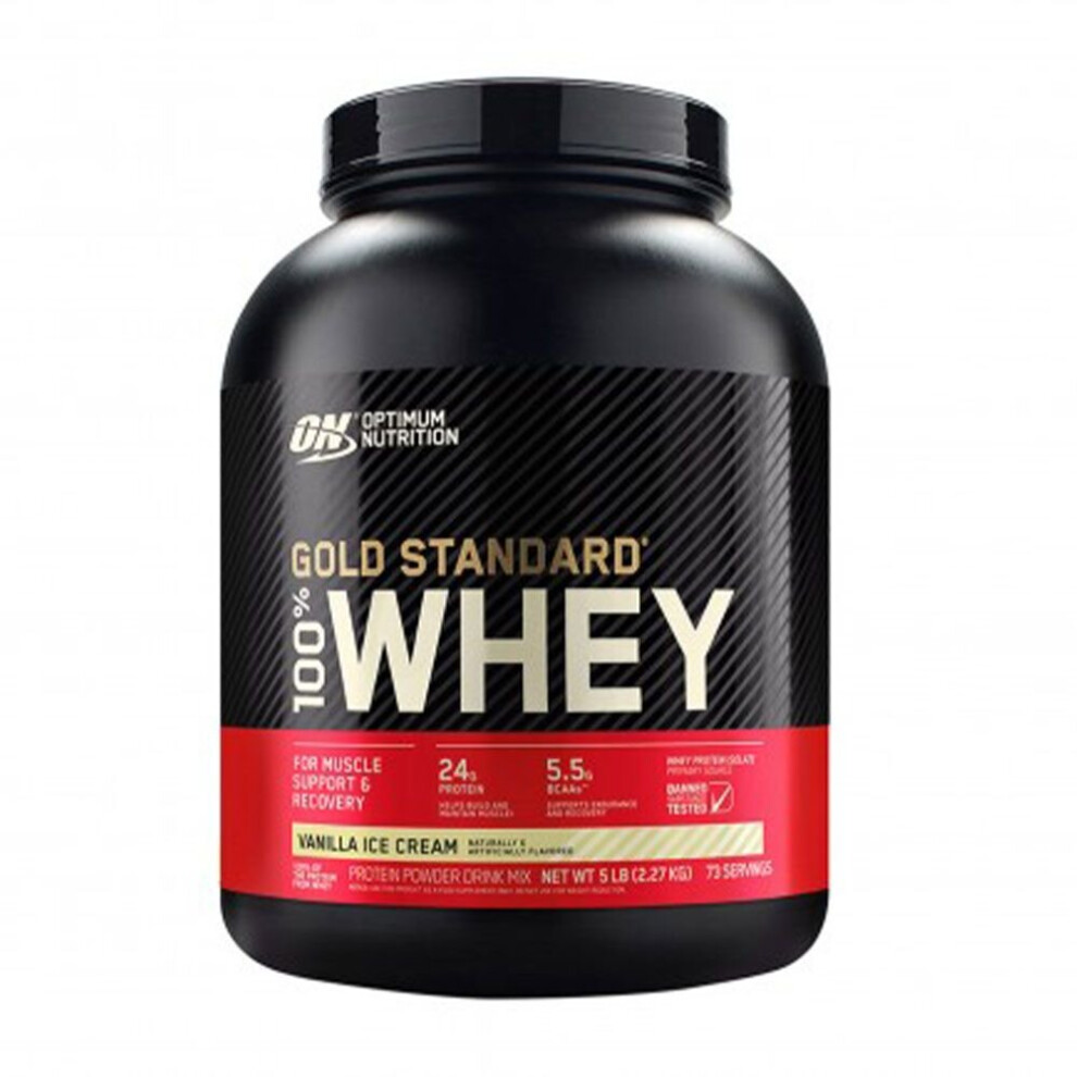 ON Gold Standard 100% Whey Vanilla Ice Cream - 5 lb, Protein Supplement
