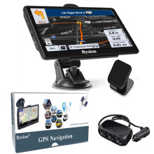 SAT NAVS for Cars, Bysion 7 Inch Navigator GPS Navigation System HD Touch Screen with Lifetime Map Updates for UK