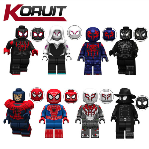8PCS Spiderman parallel universe Mini figures Building Block Toy