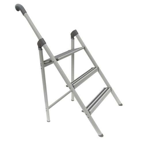 3 Step Folding Stepladder With Handle (Stool Aluminium Safety Compact)