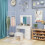 (Melody) Dressing Table Set with Hollywood LED Mirror 4