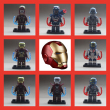 (Iron Man 8 Pieces) Avengers Super Heroes Mini Figures Fits Lego Sets