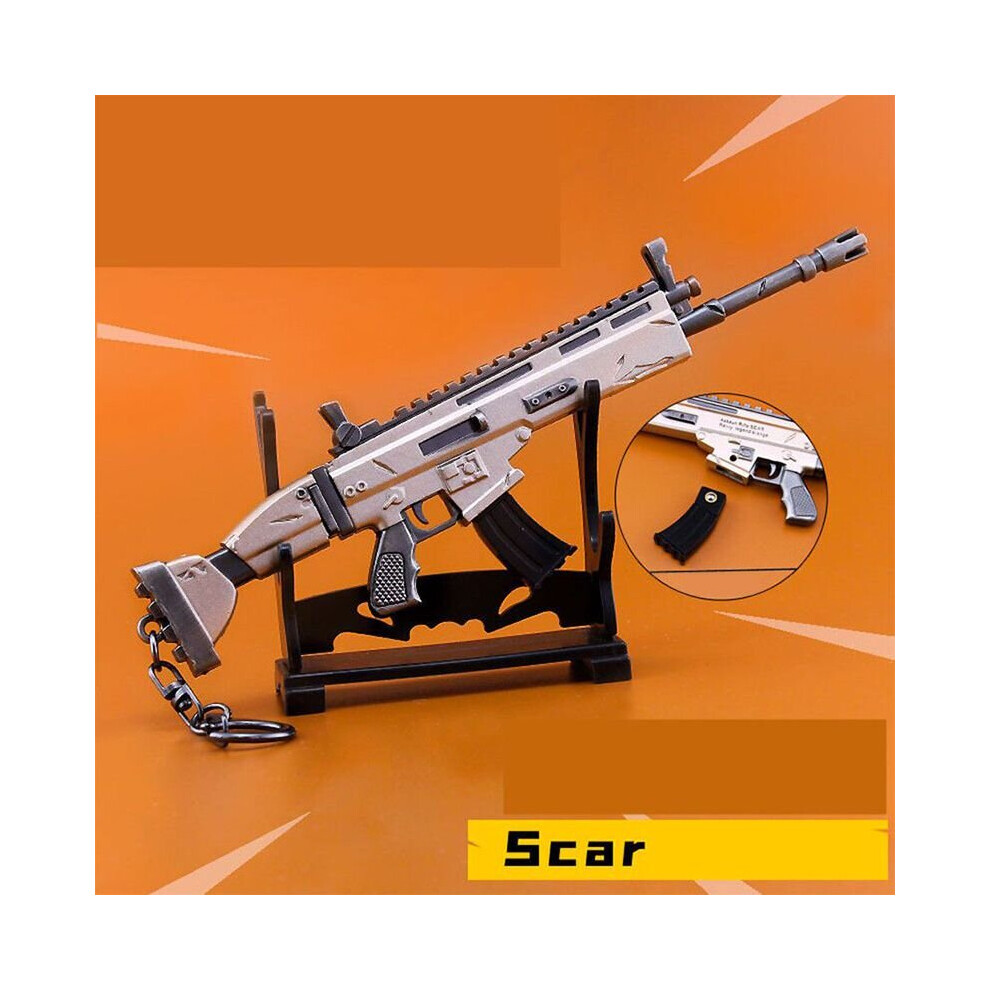 (Scar Rifle) Fortnite Game Scar Weapon Keychain Keepsake Collection Of Weapons Model