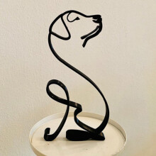 (Labrador) Modern Abstract Minimalist Metal Dog Sculpture Decor Statue Animal Art Ornaments