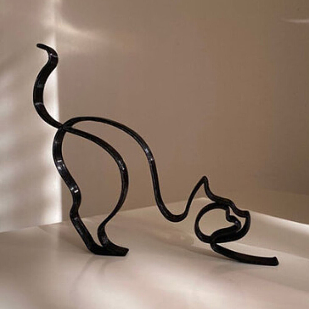 (Cat) Modern Abstract Minimalist Metal Dog Sculpture Decor Statue Animal Art Ornaments