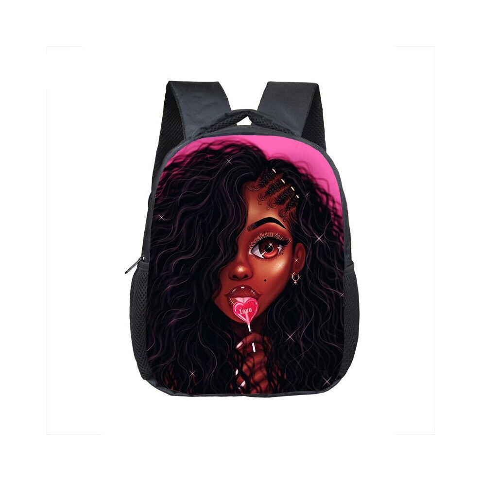 (14) Afro African Beauty Black Princess Cool Black Girls Waterproof School Backpack-image-OPC-P8NVN8T-NEW
